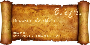 Brucker Ödön névjegykártya